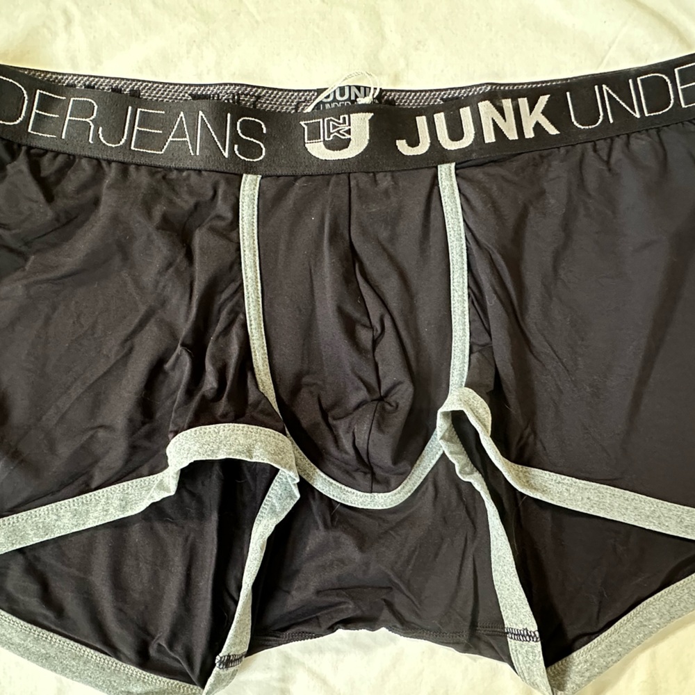 Men’s Black Boxer Briefs with Light Gray Trim